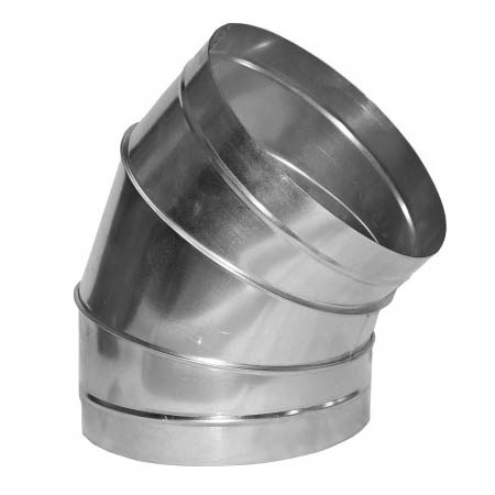 Отвод 45° Ø100 мм оцинкованный Ванвент для круглых воздуховодов