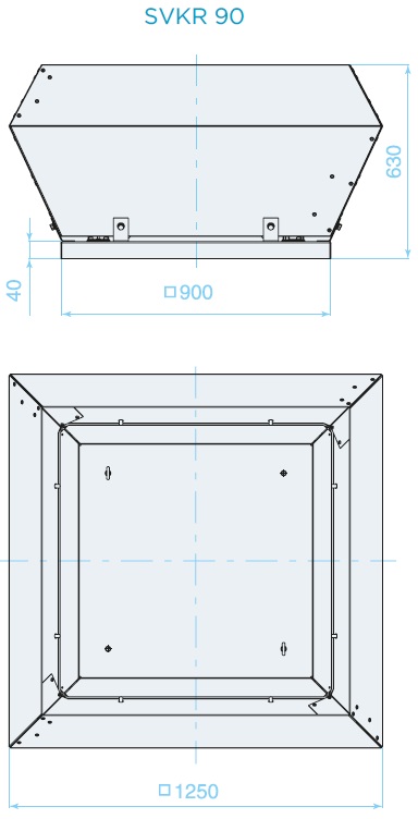 Габаритные размеры и схема — Крышные вентиляторы SVKR 63/90